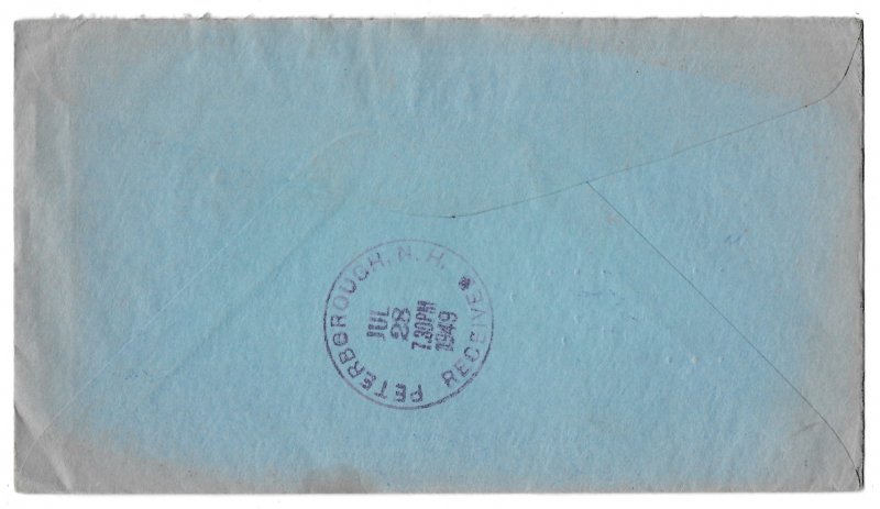 Grand Bay, New Brunswick, Canada to New Hampshire 1949 Special Delivery Air Mail