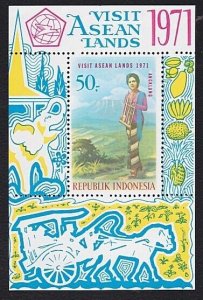 INDONESIA 1971 visit ASEAN Lands mini sheet MNH............................a4474