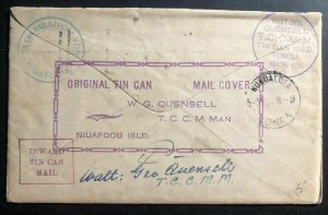 1934 Sydney Australia To Niuafoou Tonga Toga Tin Can Canoe Mail Cover