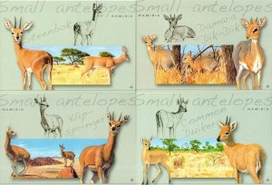 Namibia - 2015 Small Antelopes Postcard Set Cancelled