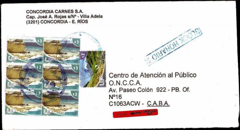 AARG-369 ARGENTINA 2009 REGISTERED INFLATION COVER  2psX 7 ALONE,