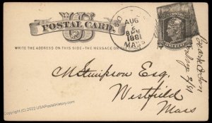 USA 1800s Boston Mass Negative Numeral 7 Fancy Cancel Cover 94943