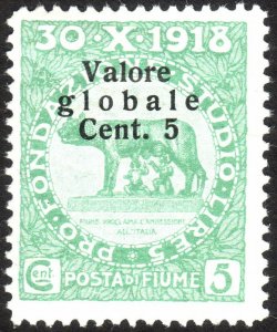 1919, Fiume 5c, MH, Sc 73