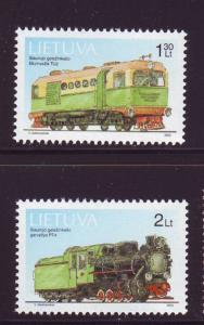 Lithuania Sc 724-5 2002 Narrow Guage RR's stamp set mint NH