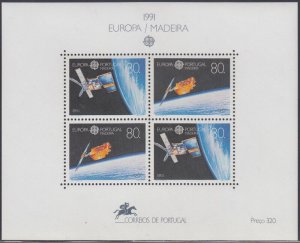 PORTUGAL / MADEIRA Sc # 152 MNH CPL SOUVENIR SHEET of 4 EUROPA 1991 SPACE