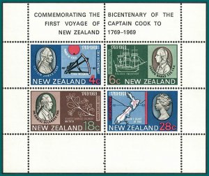 New Zealand 1969 Captain Cook, MS, mint  #434a,SGMS910