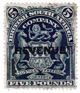 (I.B) Rhodesia/BSAC Revenue : Duty Stamp £5