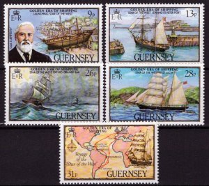 ZAYIX Guernsey 269-273 MNH Sailing Ships Voyage Map Star of the West 021423S161M