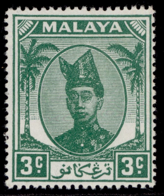MALAYSIA - Trengganu GVI SG69, 3c green, M MINT.