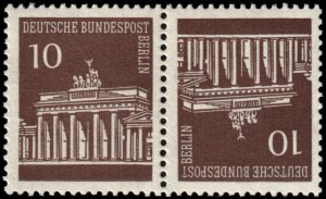 ✔️ BERLIN 1966 - BRANDENBURG GATE TETE-BECHE  Mi. K5 / Sc. 9N251a MNH ** [2BE1]