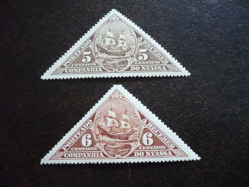 Stamps - Nyassa Company - Scott# J5-J6 - Mint Hinged Part Set of 2 Stamps