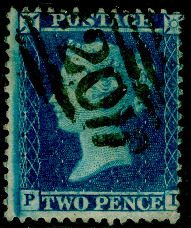 SG23, 2d blue plate 4, SC14, USED. Cat £225. PI