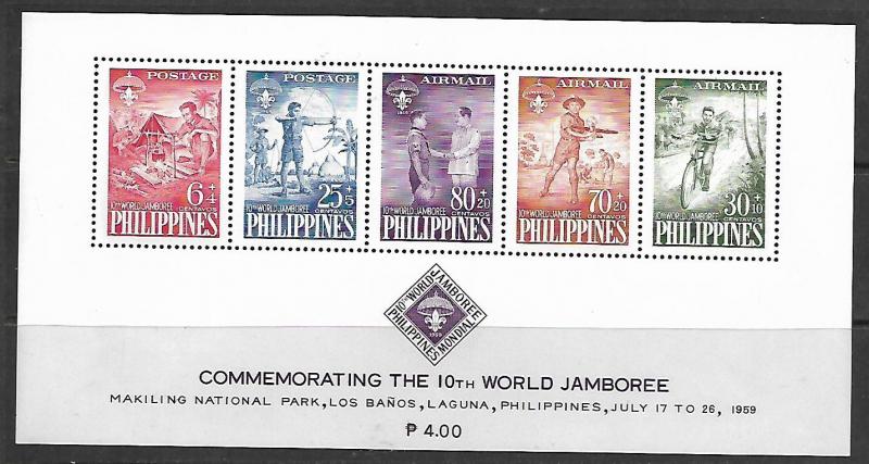 PHILIPPINES  CB3a MNH BOY SCOUTS,  SOUVENIR SHEET