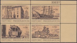 1443a Historic Preservation Plate Block MNH
