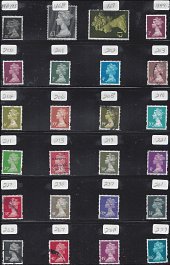 #3 LOT  GREAT BRITAIN - MACHINS  24 USED    SEE DESCRIPTION FOR PART NUMBERS