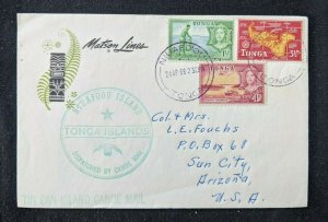 1966 Niuafoou Tonga Tin Can Canoe Mail Cover to Sun City Arizona USA