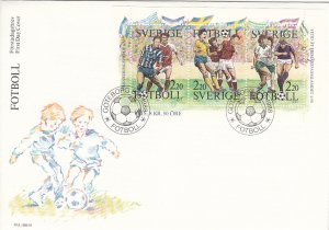 Sweden 1988 FDC Sc 1708a Soccer Match Scenes Cachet Boys, Soccer ball