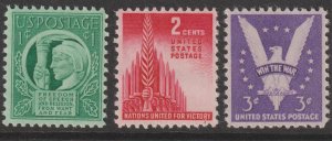 U.S.  Scott# 905, 7-8 1942-3 Win the War Issue VF/XF MNH