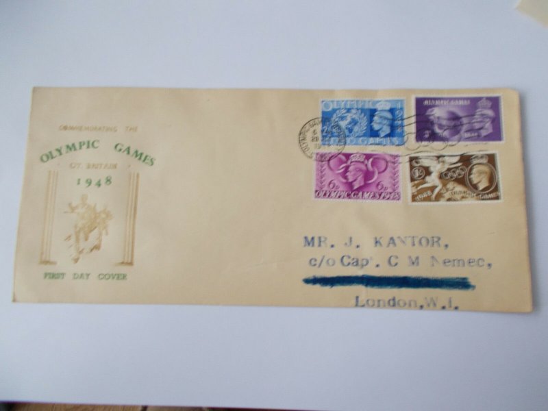 GB GVI 1948 Olympic Games Set Illustrated First Day Cover - Olympic Games Cancel