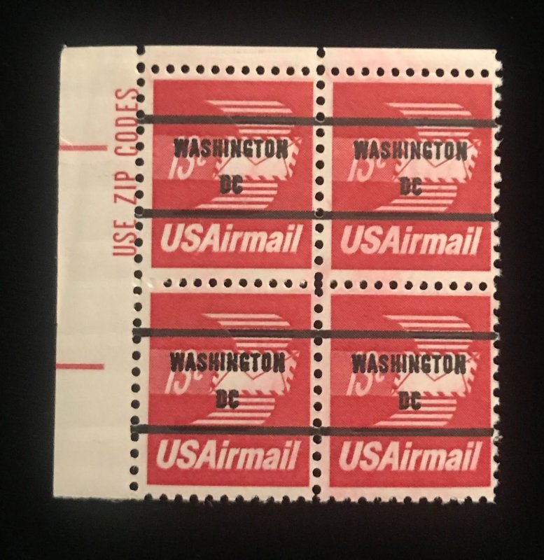 C79b Zip Block of 4, MNH,  Washington DC precancel