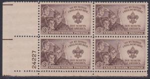 995 Boy Scouts Plate Block MNH