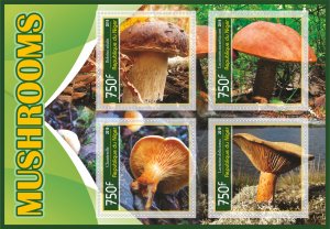 Stamps. Mushrooms 2019 year 1+1 sheets perforated