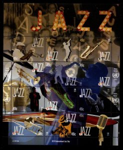 UN New York Sc 1087 2014 Jazz Year stamp sheet mint NH