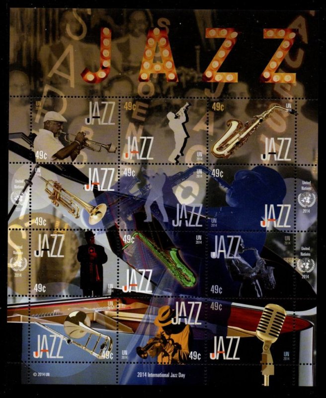 UN New York Sc 1087 2014 Jazz Year stamp sheet mint NH