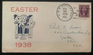 1938 USA NAVY USS SUBMARINE Cuttlefish Cover FDC Easter Day To Canton OH