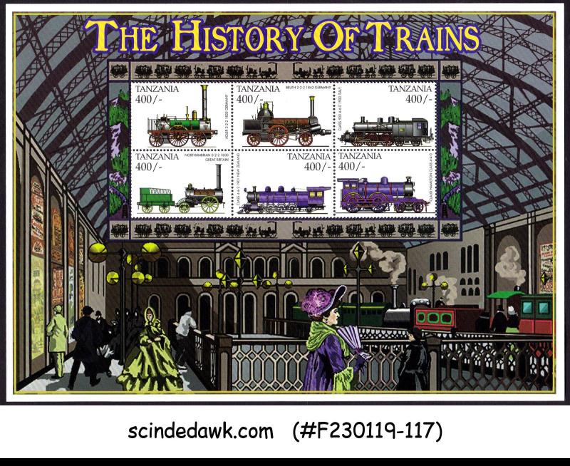 TANZANIA - 1999 THE HISTORY OF TRAINS - MIN. SHEET MNH