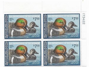 US RW 46 1979  Federal duck stamp  Plate block VF NH