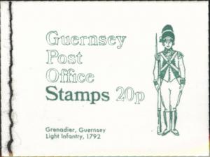 Guernsey Grenadier 20p sewn Booklet 1971 