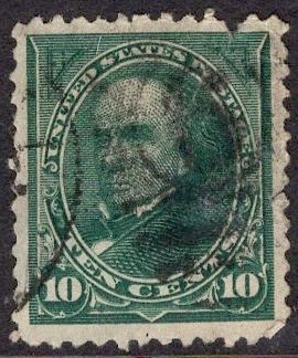 US Stamp #258 10c Webster USED SCV $20.00