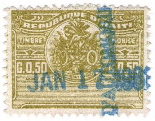 (I.B) Haiti Revenue : Duty Stamp G 0.50