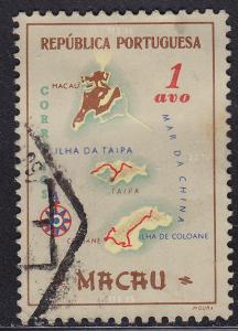 Macao 383  Macao Colony Map 1956