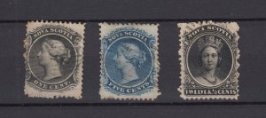 Nova Scotia QV 1860 Collection Of 3 To 12 1/2c Fine Used BP9490