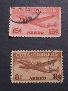 ​CUBA-AIRMIAL- VERY OLD CUBA AIR PLANES STAMPS USED- VF WE SHIP TO WORLD WIDE.