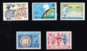 Viet Nam 1974-77 Surcharged Set Complete (5)  VF/NH(**)