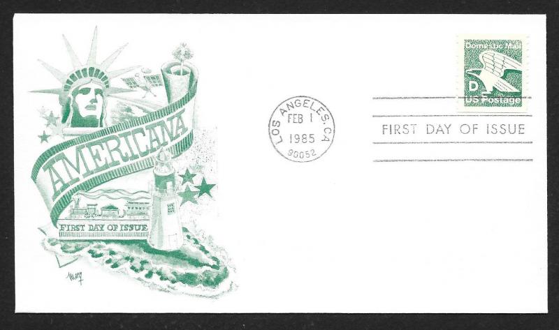 UNITED STATES FDC (22¢) 'D' Rate 1985 Marg