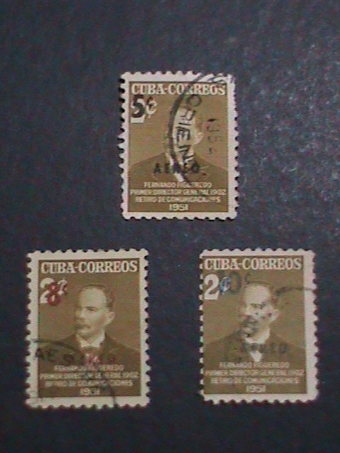 ​CUBA THREE FAMOUS PERSONS VERY OLD USED CUBA-STAMP-VF WE SHIP TO WORLD WIDE