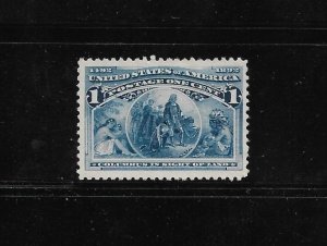 US Stamps: #230; 1c 1893 Columbian Commemorative; Mint No Gum, VF/XF