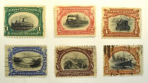 US SCOTT #294-299 PAN-AMERICAN SERIES FULL SET, 1901