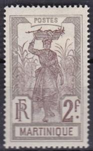 1908 Martinique Scott 98 Girl Bearing Pineapple in a  cane field mh