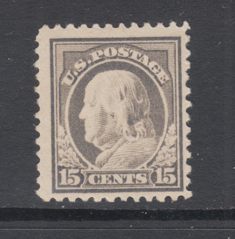 US Sc 514 MNH. 1917 15c gray Franklin, flat plate printing, F-VF