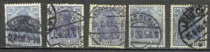 Germany SC# 84 5 Different Cancels *Used* 