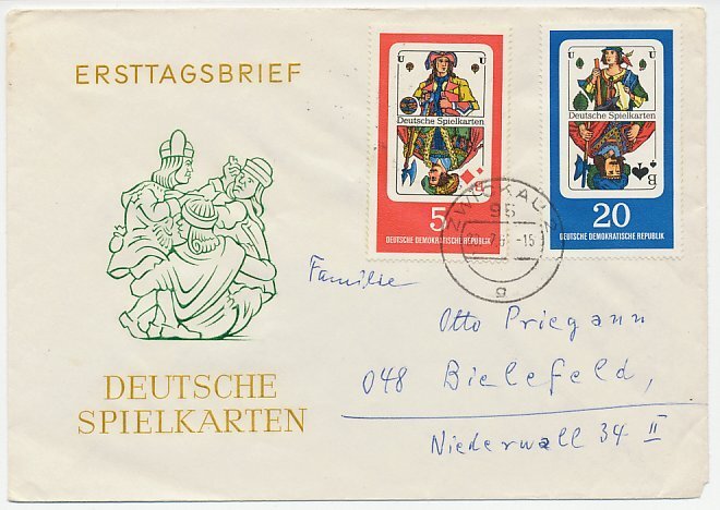 Cover / Postmark DDR / Germany 1967 Playing cards 