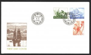 Norway Sc# 783-785 FDC 1981 4.5 Ships