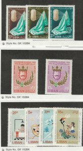 Lebanon, Postage Stamp, #C439-41, C453-4, C480-3 Mint LH, 1965-66