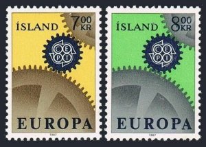 Iceland  389-390,MNH.Michel 409-410. EUROPE CEPT-1967.Cogwheels.