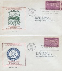 858 3c STATEHOOD - Eagle Cover Service set of 4